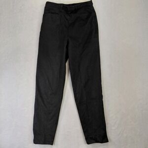 AT Denim Womens Black Tapered‎ High Rise Pants Size 6P Cotton Stretch Slit Hem